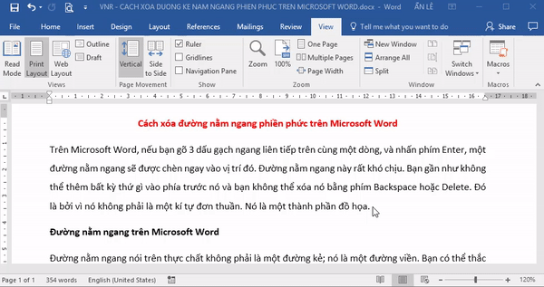 Cách xóa đường nằm ngang phiền phức trên Microsoft Word