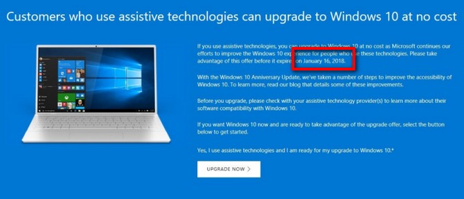 Microsoft dừng cập nhật miễn phí lên Windows 10 vào ngày 16/1