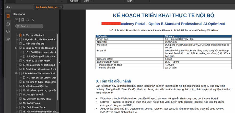 Chat GPT 5.5 kế hoạch 9pages 15p, Team xưa 3 ngày.
