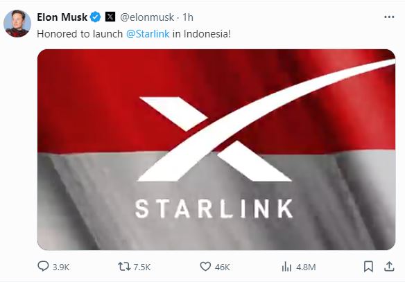 Elon Musk vừa khai trương dịch vụ Internet vệ tinh Starlink ở Indonesia