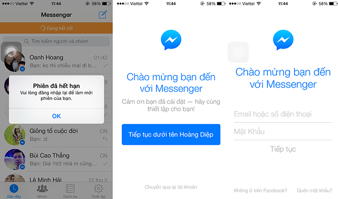 1385561 - Hướng dẫn đăng xuất Facebook Messenger trên iOS, Android và Windows Phone