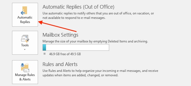 Thiết lập trả lời tự động trên Outlook.com, Outlook 2016 và Gmail